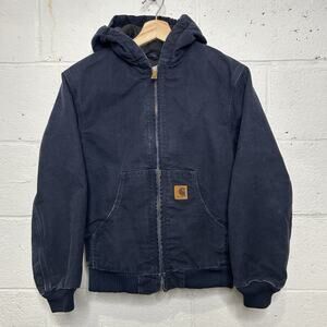 Y2K Carhartt Hooded Sandstone Active Jacket “Midnight Blue”